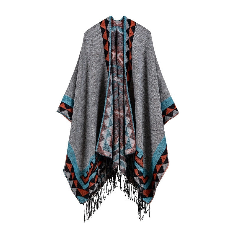 Sciarpa da donna in cashmere, reversibile, modello allungabile