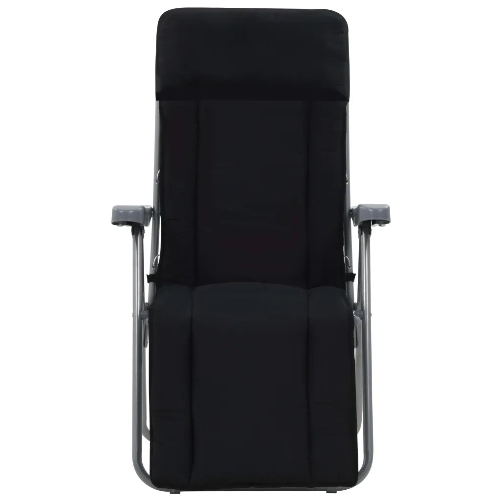 Sedie da Giardino Pieghevoli con Cuscino 2 pz Nere 44319