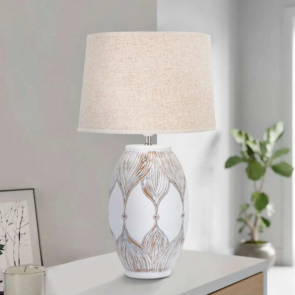 Batabaga, Lampada da Tavolo Necessaria 1 Lampadina, Bianco