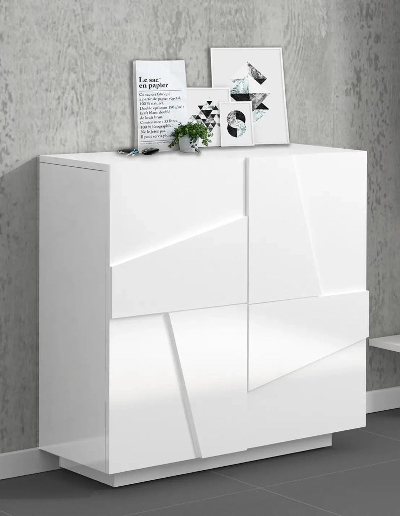 Scarpiera 2 ante L 81.2 x H 86 x P 39.2 cm 16 paia, bianco