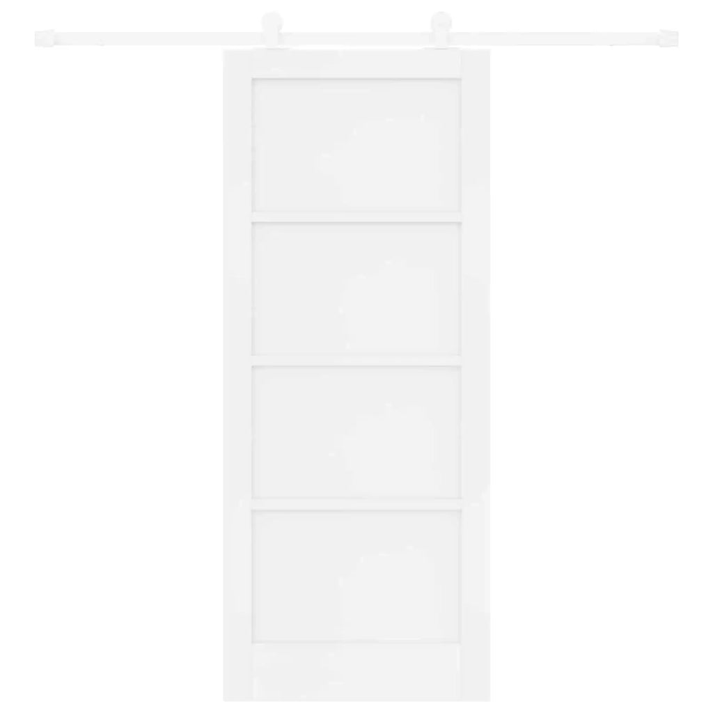 Porta scorrevole Bianco 83 x 202 cm Legno Massello di Pino