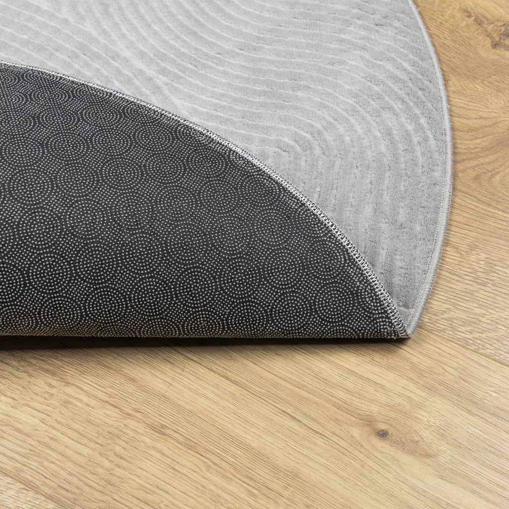 Tappeto IZA a Pelo Corto con Aspetto Scandinavo Grigio Ø 80 cm 375457