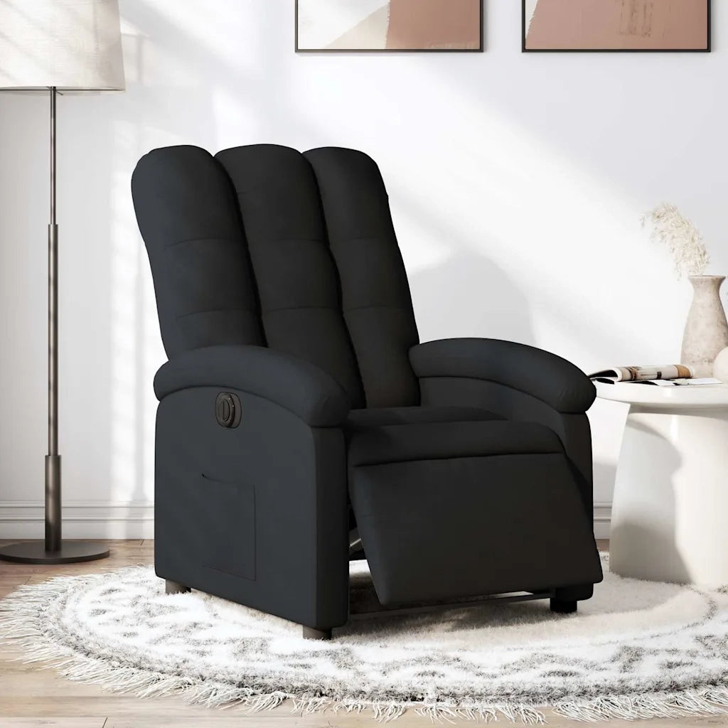 Poltrona | Sedia Relax Elettrica Reclinabile Nera in Tessuto