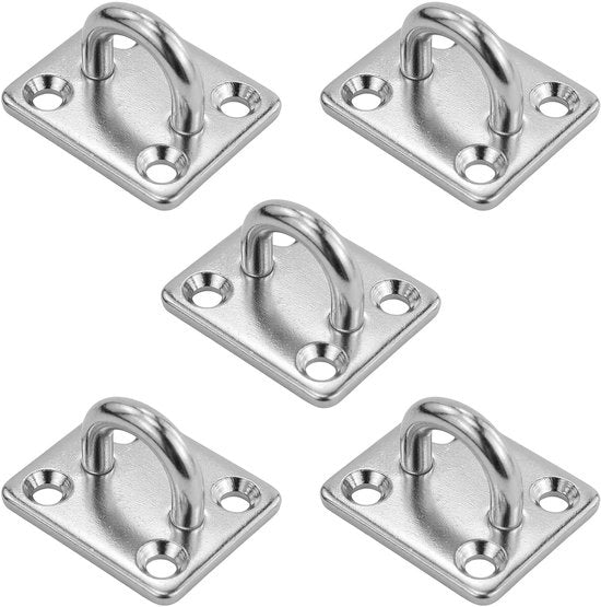 Oggetto per Plafond in Acciaio Inossidabile - Braccio per Plafond - 4 Hocchi con Gancio - Per l'Equipaggiamento di un Barchino - Accessorio per la Sedia a Sospensione - Facile da Installare - Attacco di Fermatura