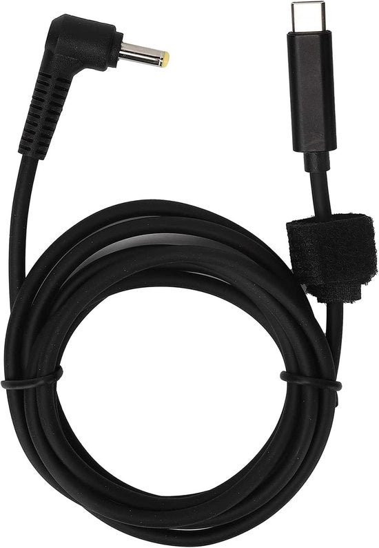 Cavo di ricarica USB C a 40 mm PD a Adattatore DC per alimentatore laptop 3A 65W cavo di ricarica veloce - Tipo C a 40 x 17 mm a croce con cinghia per cavo.