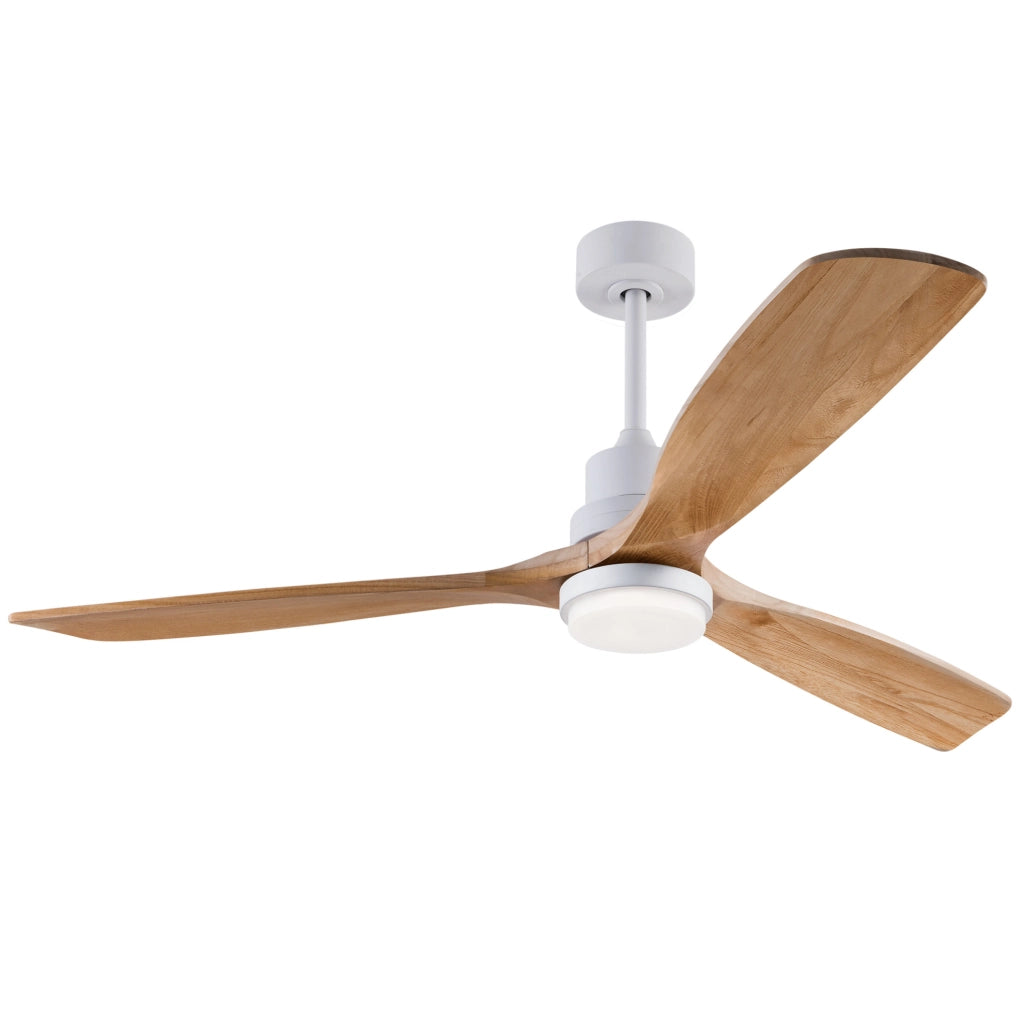 Ventilatore da soffitto 60" in legno massello, 3 pale, LED con telecomando