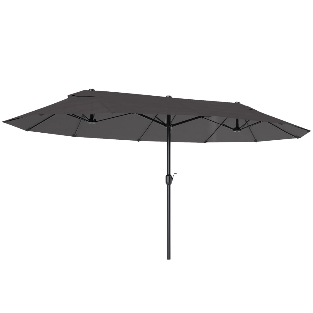 Parasole da giardino esterno doppio ¨C zephmum ¨C grigio acciaio poliestere 4.6x2.7x2.4 m