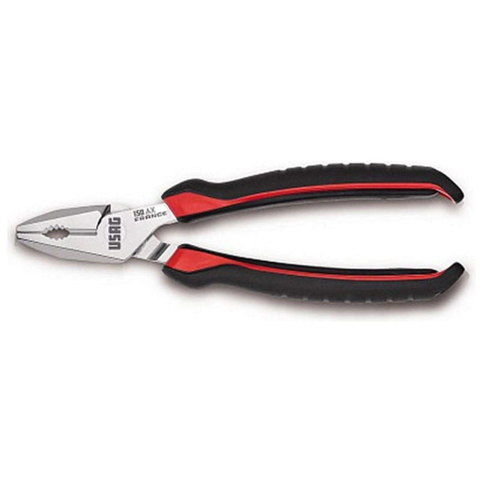 USAG U01500152 150 AX Pinze Universali 200 mm con Becchi Zigrinati e Taglienti Temprati Ad Induzione colore Cromato