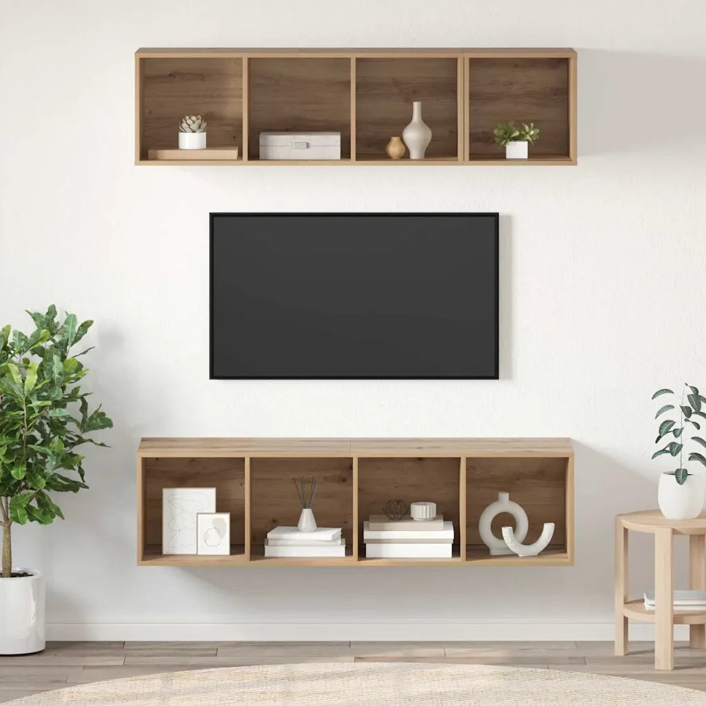 Set mobile TV 3 pcs Rovere artigianale Legno multistrato 3393413