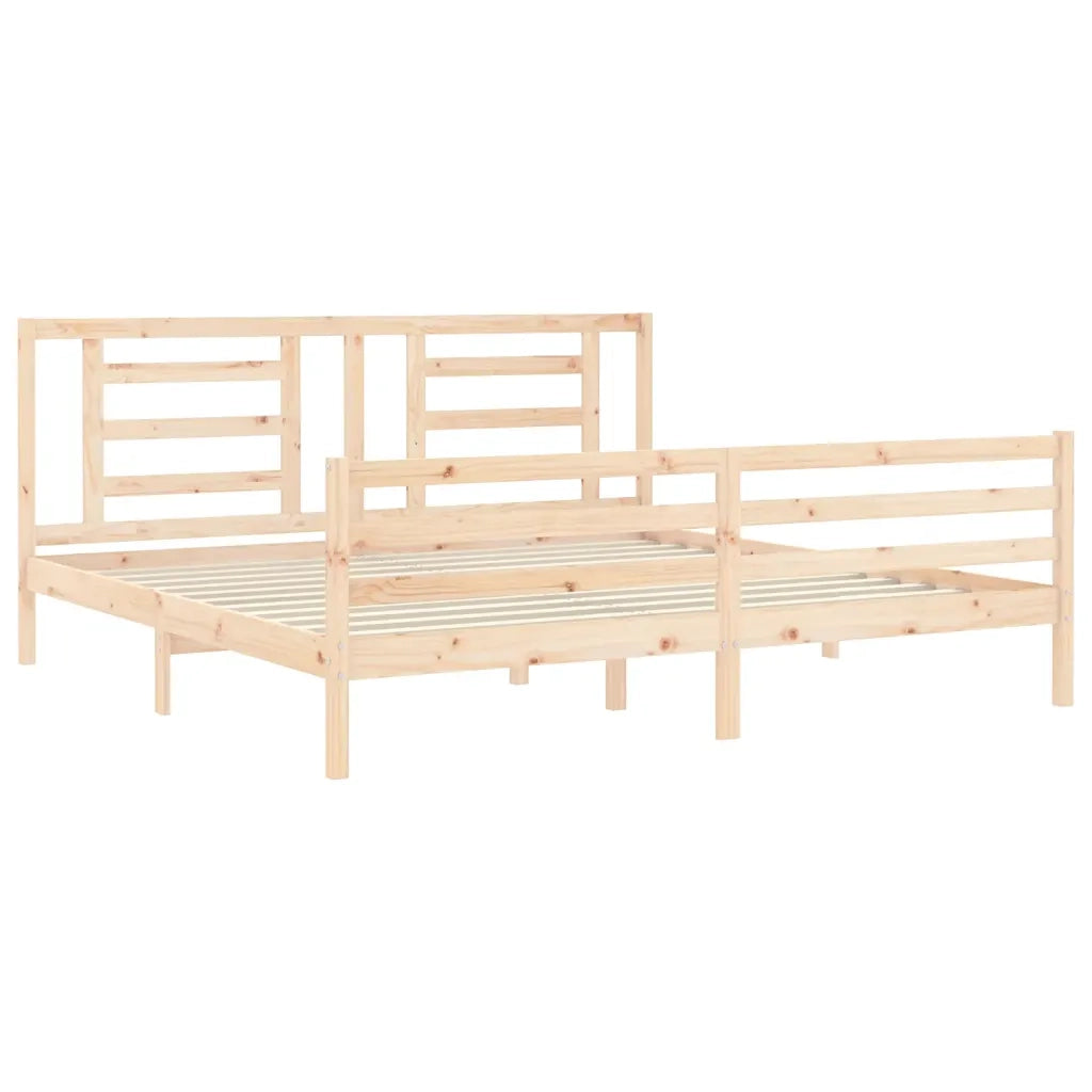 Giroletto con Testiera-Struttura Letto con testiera 200x200 cm in Legno Massello 450633