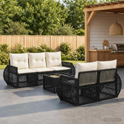 Set Divano da Giardino 6 pz Nero polyrattan 3435346