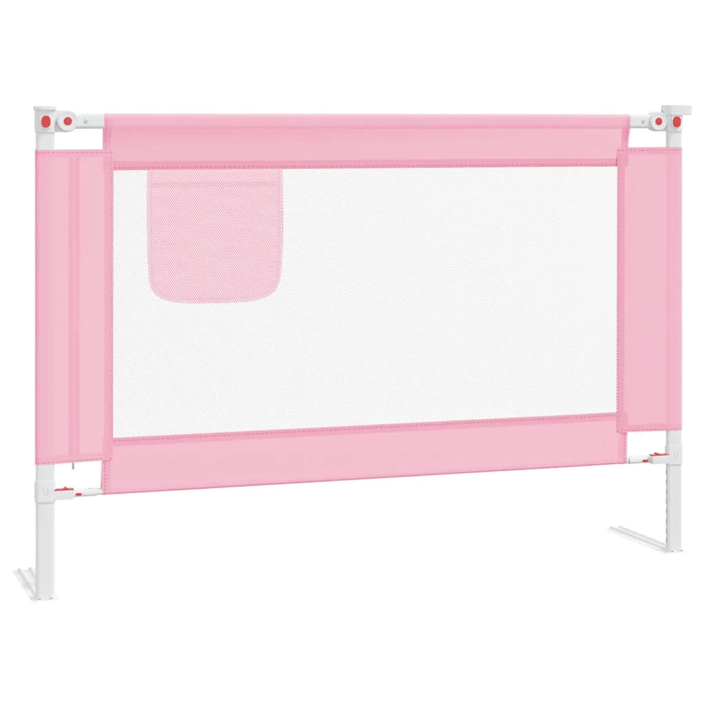 Sponda Letto di Sicurezza per Bambini Rosa 100x25cm in Tessuto