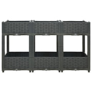 Fioriera rialzata per piante e fiori giardino 120 x 40 x 71 cm polipropilene grigio scuro 02_0000908