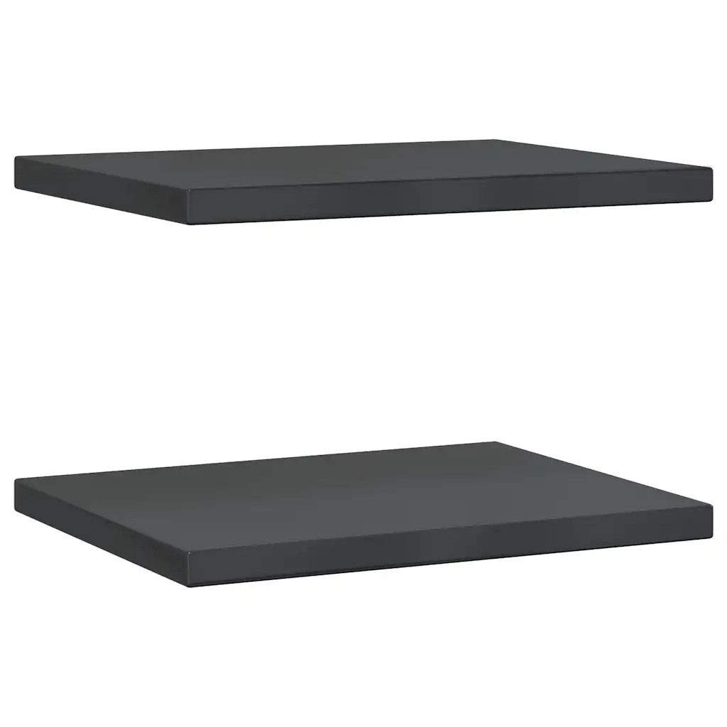 Mensole a Muro 2 pz 50x40x3 cm Nero in Acciaio Inossidabile