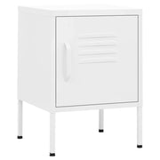 Comodini 2 pz-Set di 2 Tavolino da notte Bianchi 35x35x51 cm in Acciaio