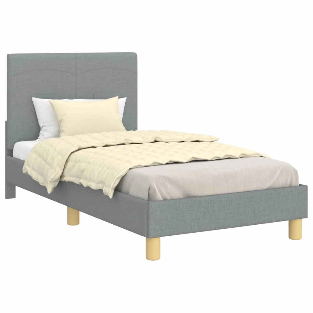 Struttura letto bambini con testata Grigio chiaro 80 x 160 cm