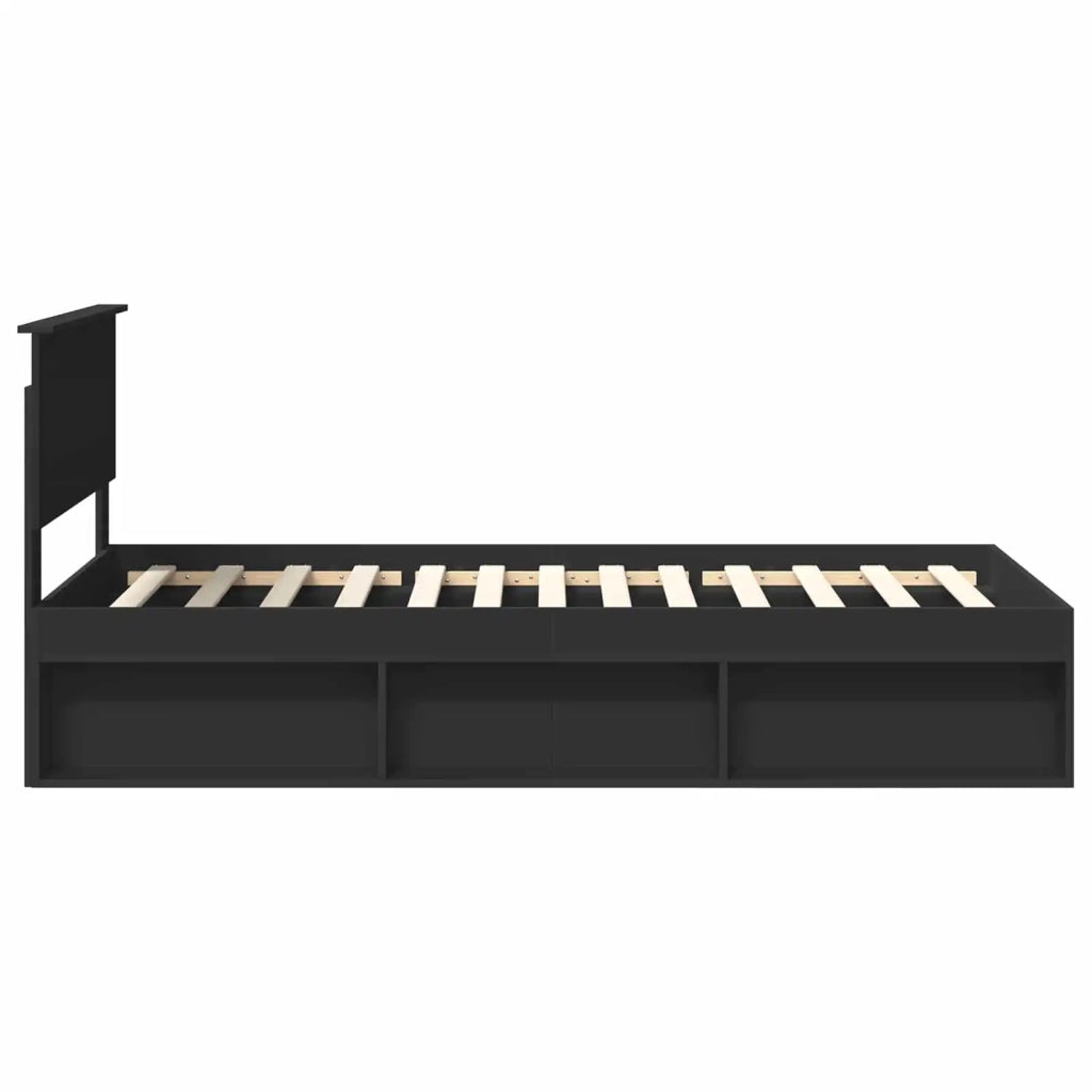 Struttura del letto-Giroletto Nero 75 x 190 cm Legno multistrato 361211