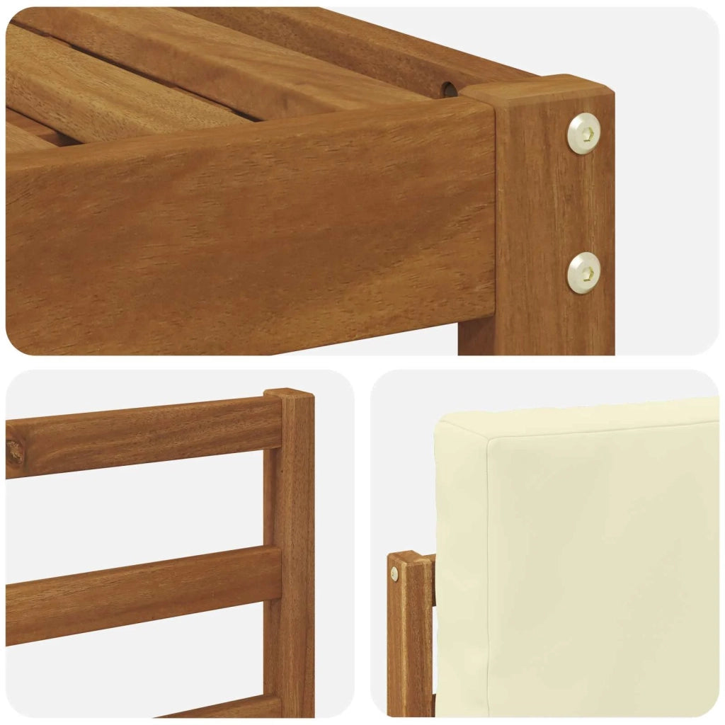 Set di divani da esterno con cuscino 5 pcs Naturale e Crema 3366238