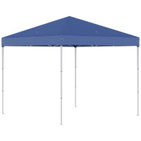 Gazebo Pieghevole da Giardino 2,45x2,45x2,45m in Acciaio e Tessuto Oxford Blu