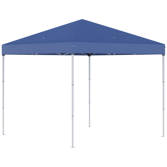 Gazebo Pieghevole da Giardino 2,45x2,45x2,45m in Acciaio e Tessuto Oxford Blu