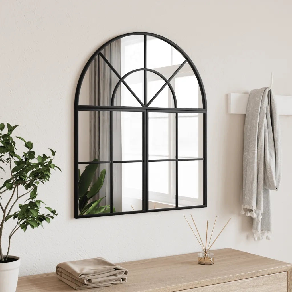 Specchio da Parete | Specchio decorativo Nero 60x70 cm Arco in Ferro