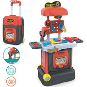 Trade Shop - Banco Attrezzi Giocattolo Bambini Con Sega Funzionante Richiudibile In Trolley -