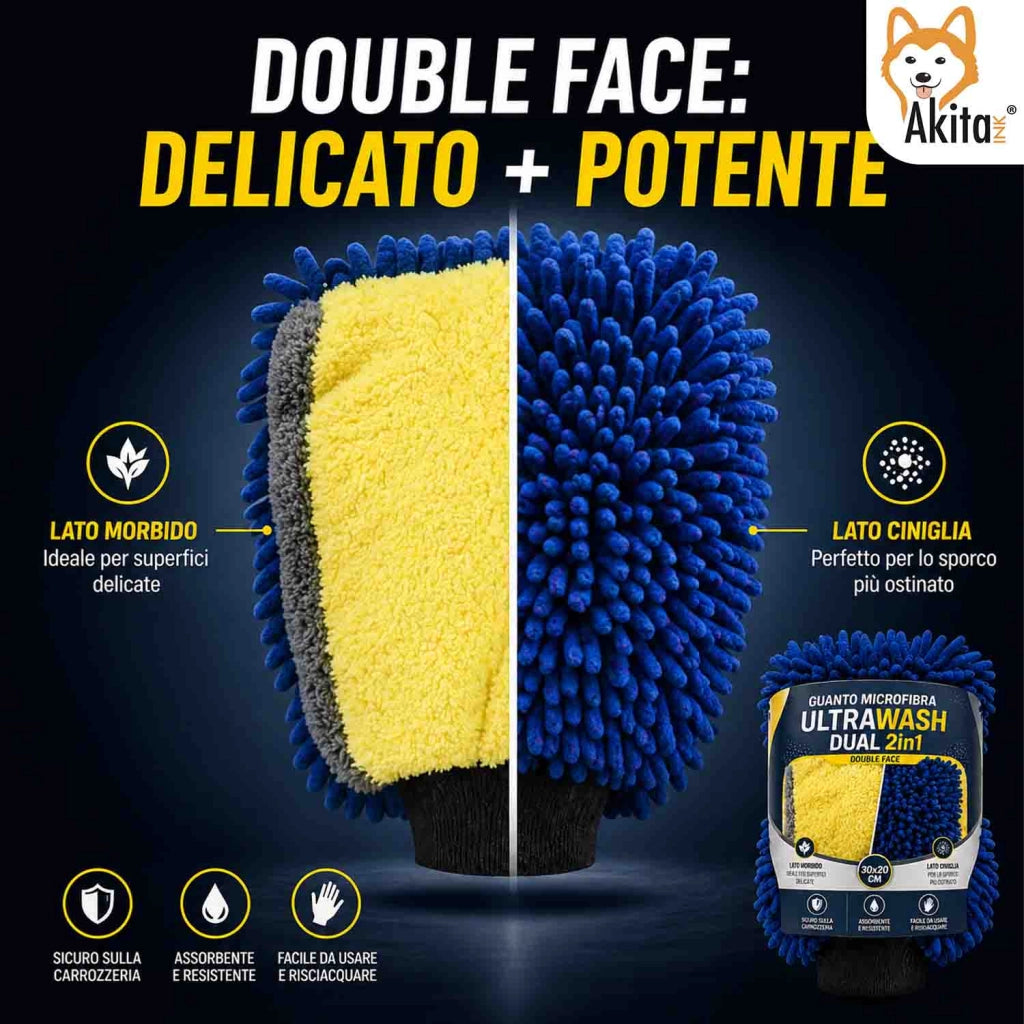 Akitaink Guanto Auto Microfibra Double Face 30x20 cm