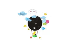 Sticker Da Muro Scrivibile Baloon Cm 70X80