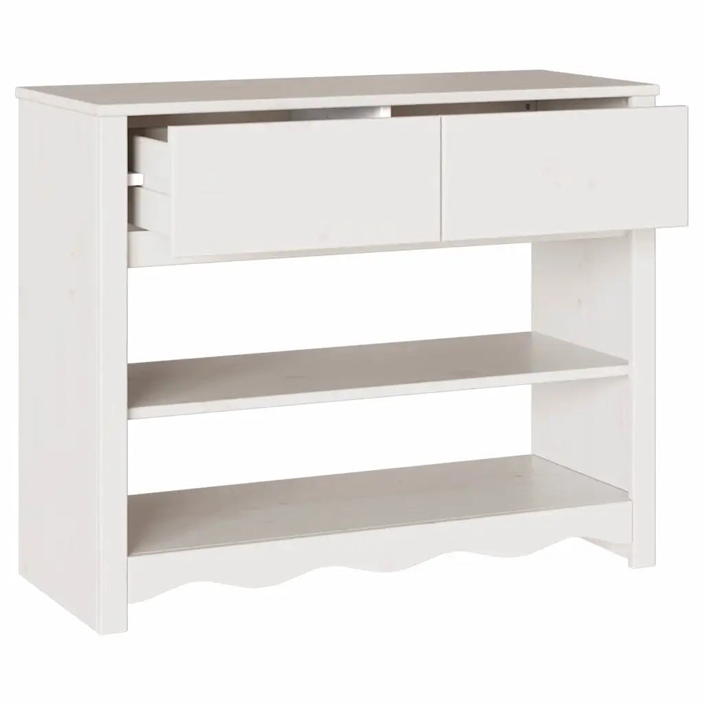 Tavolo consolle Drammen Bianco 89,5 x 37 x 73 cm Pino massello 42003047