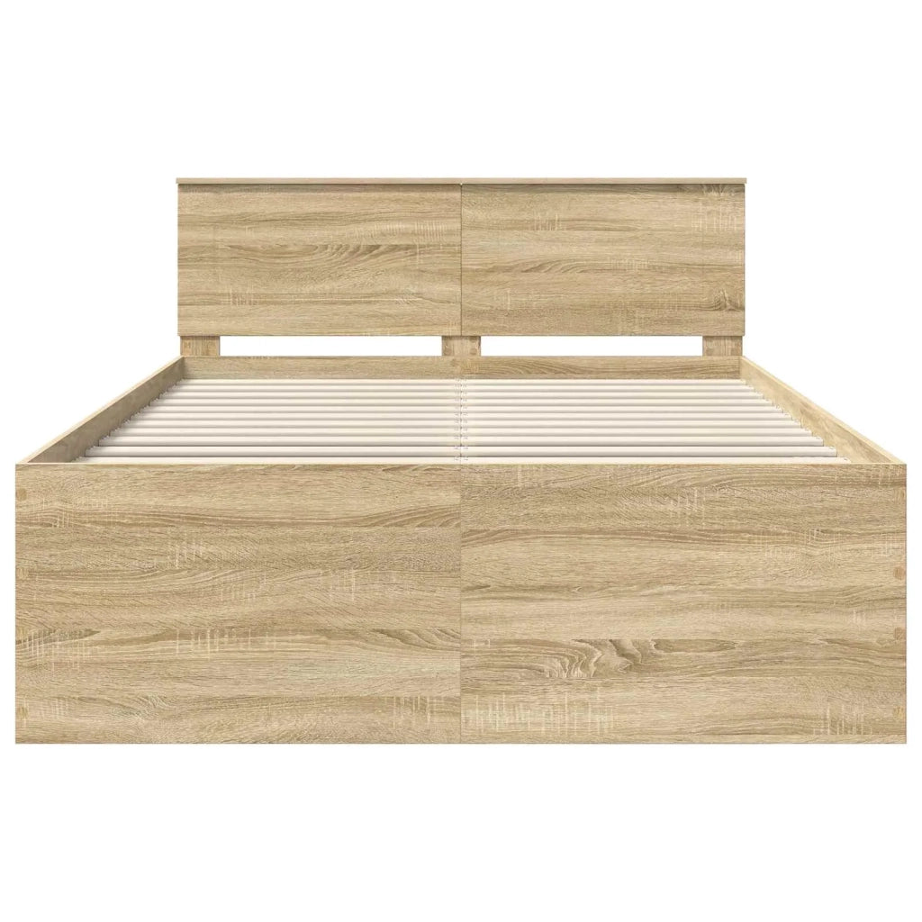 Struttura del letto con testiera Rovere Sonoma 150 x 200 cm