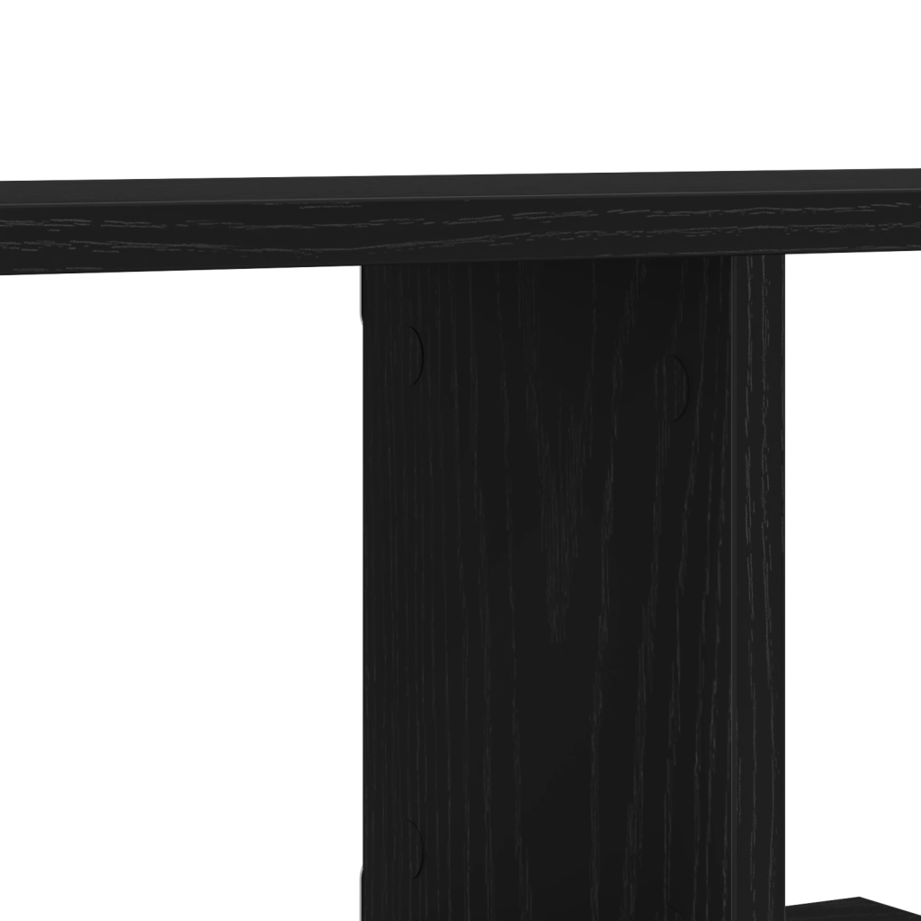 Mensola TV da parete  nera in rovere 125x18x23 cm in legno ingegnerizzato