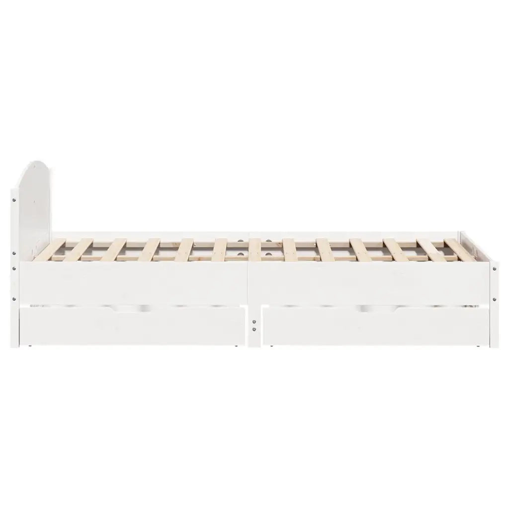Letto senza Materasso-Struttura Letto Bianco 140x200 cm Legno Massello di Pino 938018