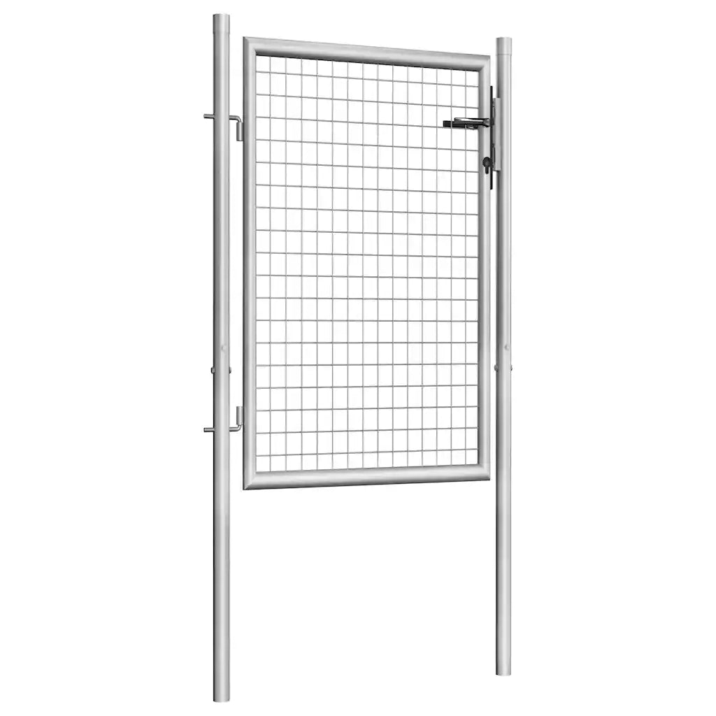 Cancello da Giardino in Acciaio Zincato 100x100 cm Argento 144756