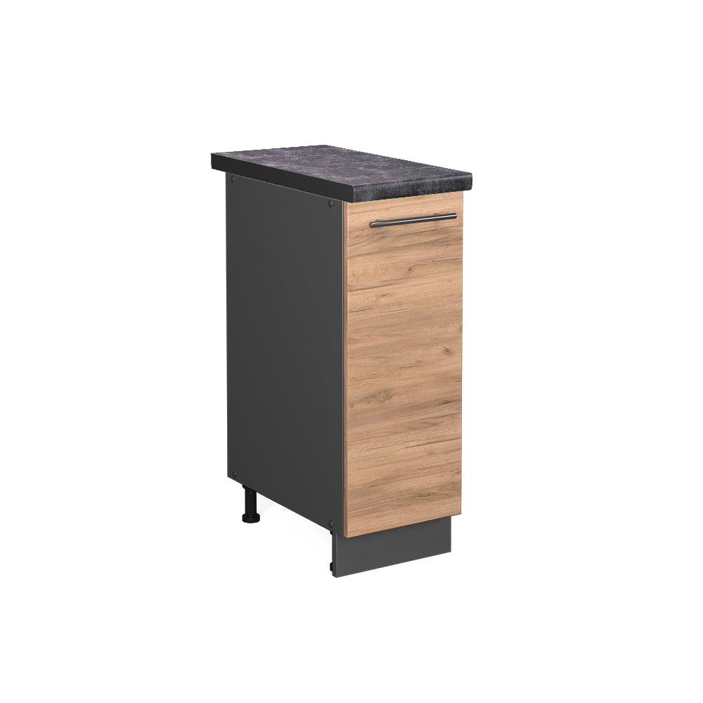 Armadio cucina dispensa alto Fame-Line Rovere dorato/Antracite 30 cm, PL Antracite Vicco
