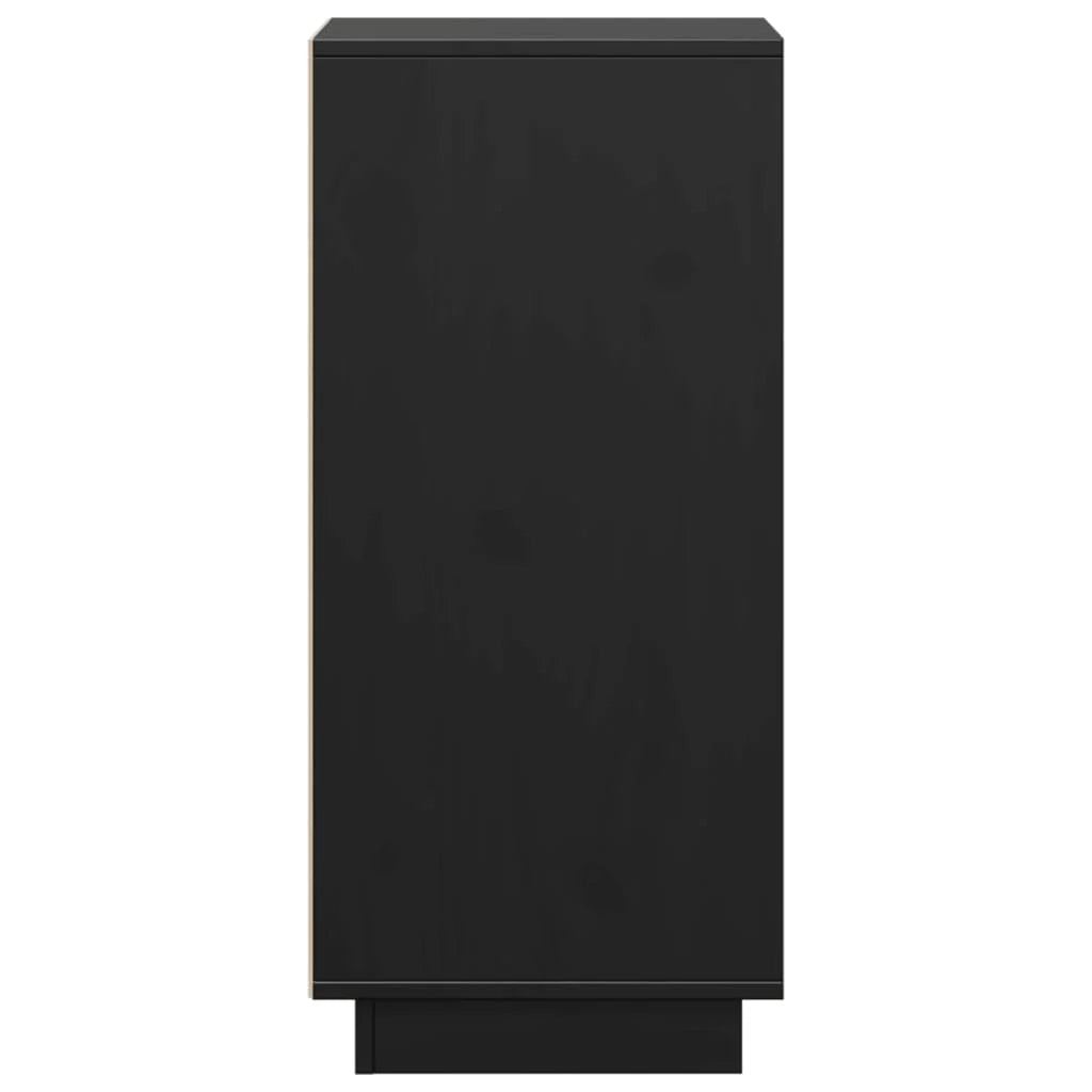 Buffet credenza cassettiera armadio mobile contenitore organizer per cucina soggiorno salotti set da 2 31,5 x 34 x 75 cm legno massello di pino nero 02_0036894