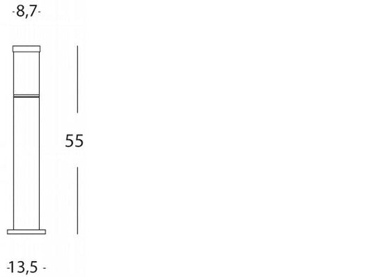 Lampada Palo Tondo Basso per Giardino Colore Nero per Esterno Linea Fiammifero Sovil