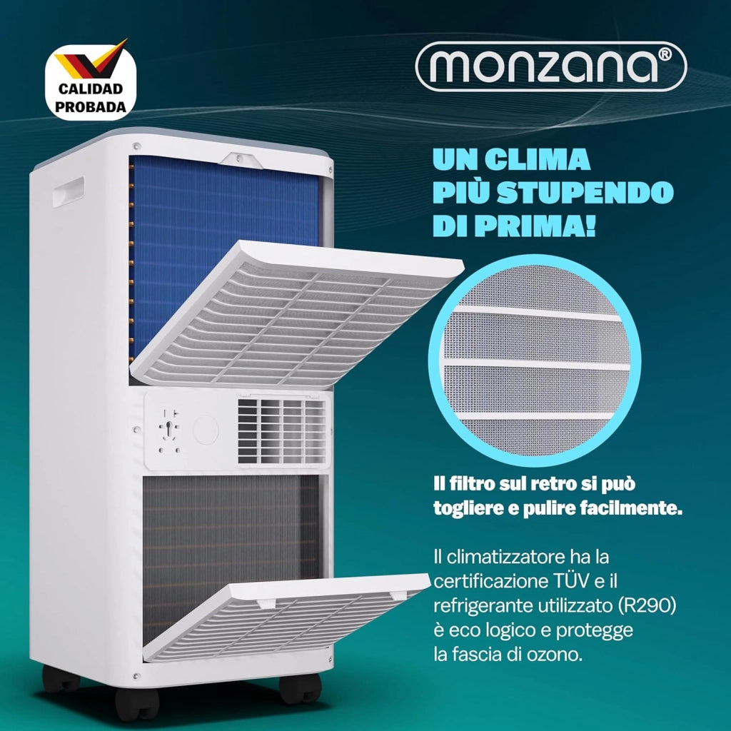 ® Condizionatore d'Aria Mobile 7000BTU 3in1 750W Timer Telecomando Deumidificatore Climatizzatore Raffreddatore