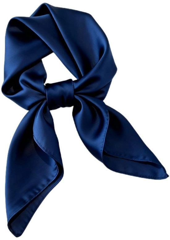 Sciarpa Chiffon Leggera - 70x70cm - Blu Marino - Accessorio Unisex - Foulard/Cinturino Capelli - Drappeggi Eleganti