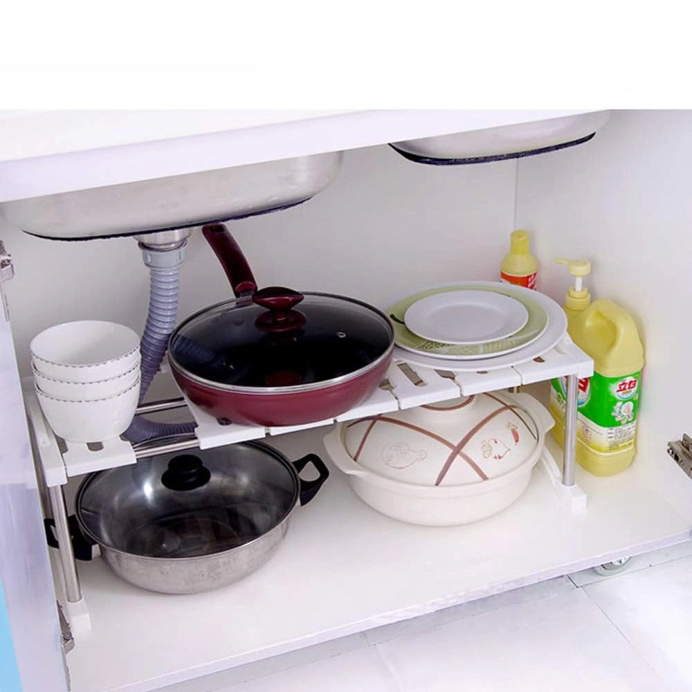 Trade Shop - Mensola Sovrapponibile Salvaspazio Impilabile Organizer Cucina Armadio Mobili 27 -
