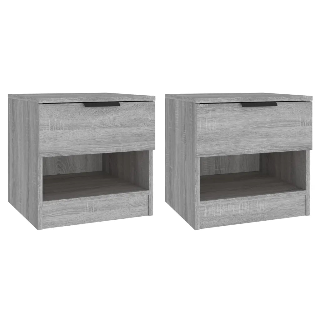 Comodini 2pz-Set di 2 Tavolino da notte Grigio Sonoma in Legno Multistrato