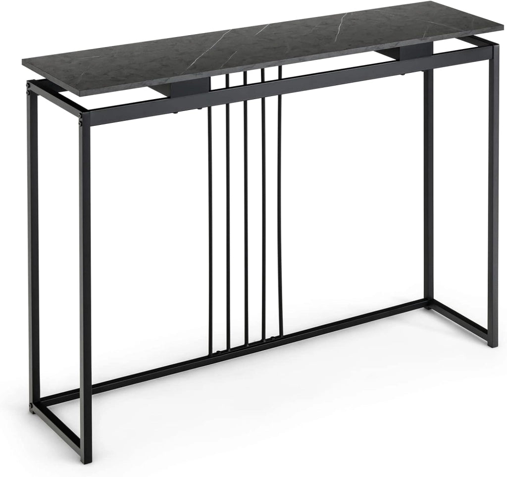 Tavolo Consolle da Divano, Struttura Stabile in Ferro, Tavolo da Ingresso, Salvaspazio per Soggiorno, Salotto, Ingresso, Assemblaggio Facile, 120 x 30 x 90 cm
