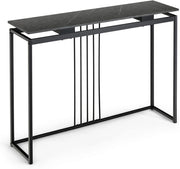 Tavolo Consolle da Divano, Struttura Stabile in Ferro, Tavolo da Ingresso, Salvaspazio per Soggiorno, Salotto, Ingresso, Assemblaggio Facile, 120 x 30 x 90 cm