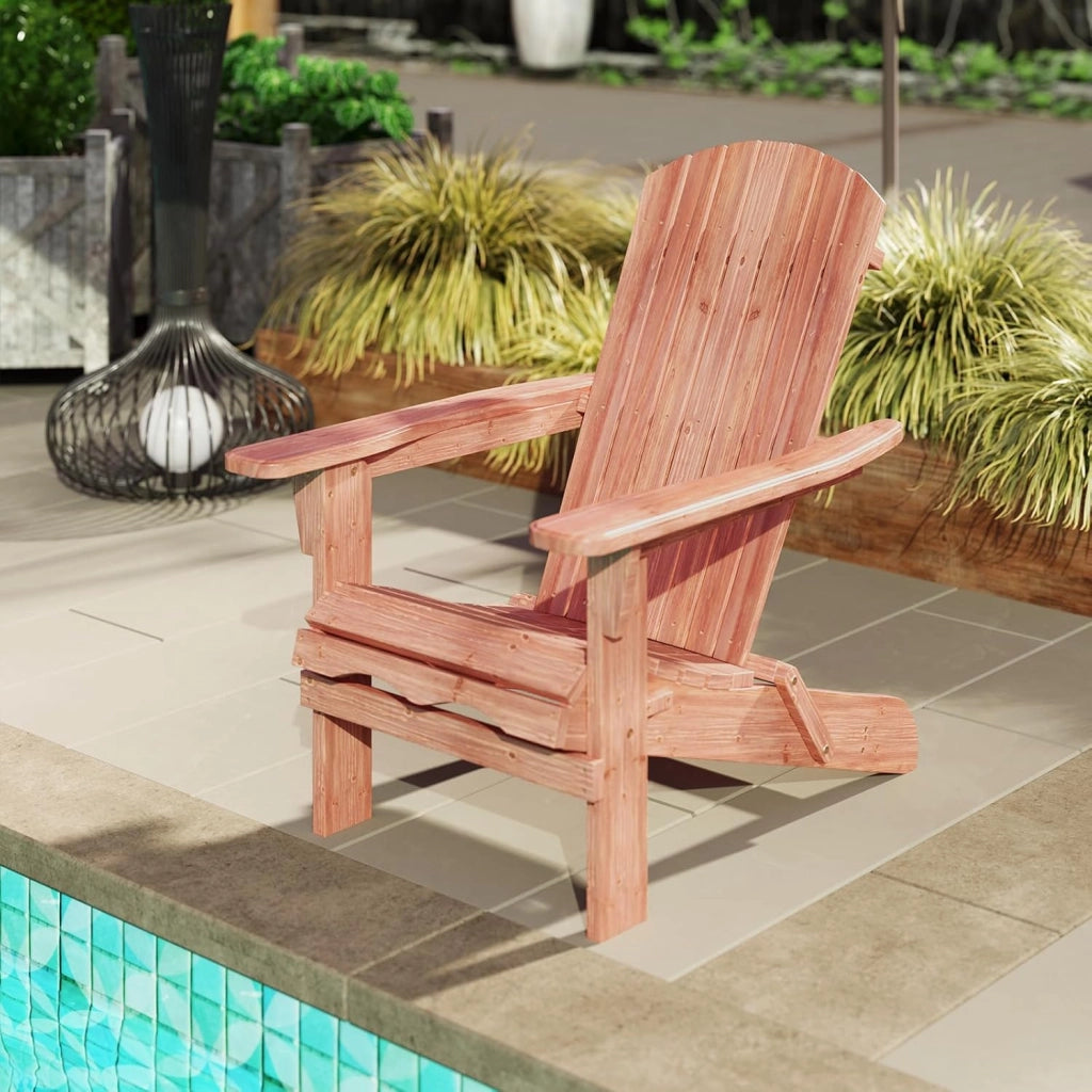 Set di 2/4 Sedie Adirondack Pieghevoli, Sedia da Esterno con Telaio in Legno di Abete, Schienale Alto e Braccioli Ergonomici, Sedia Adirondack per Patio Giardino Cortile Campeggio (1, Giallo)