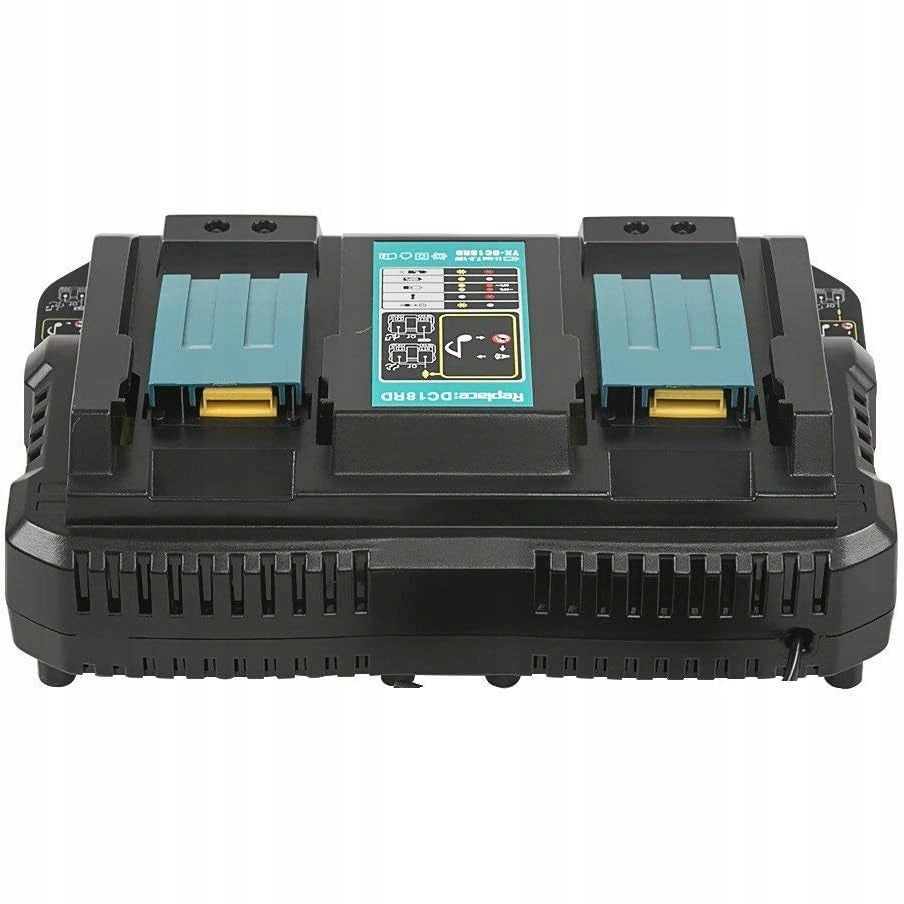 Caricabatterie Doppio PowerFix DC18RD – Compatibile con Batterie Makita 7,2V–18V | LED, 4A, 100–240V