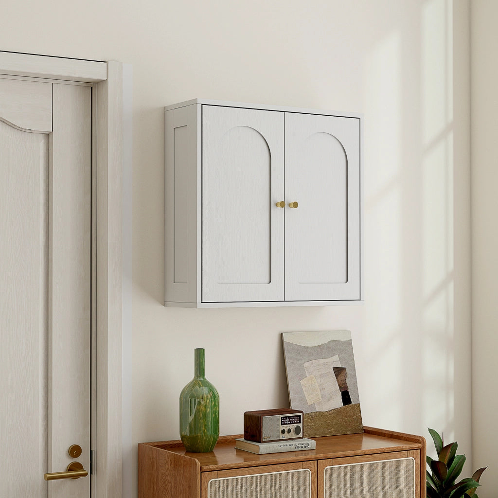 Armadio a muro bagno ¨C zephmum ¨C bianco dorato 60x20x60 cm
