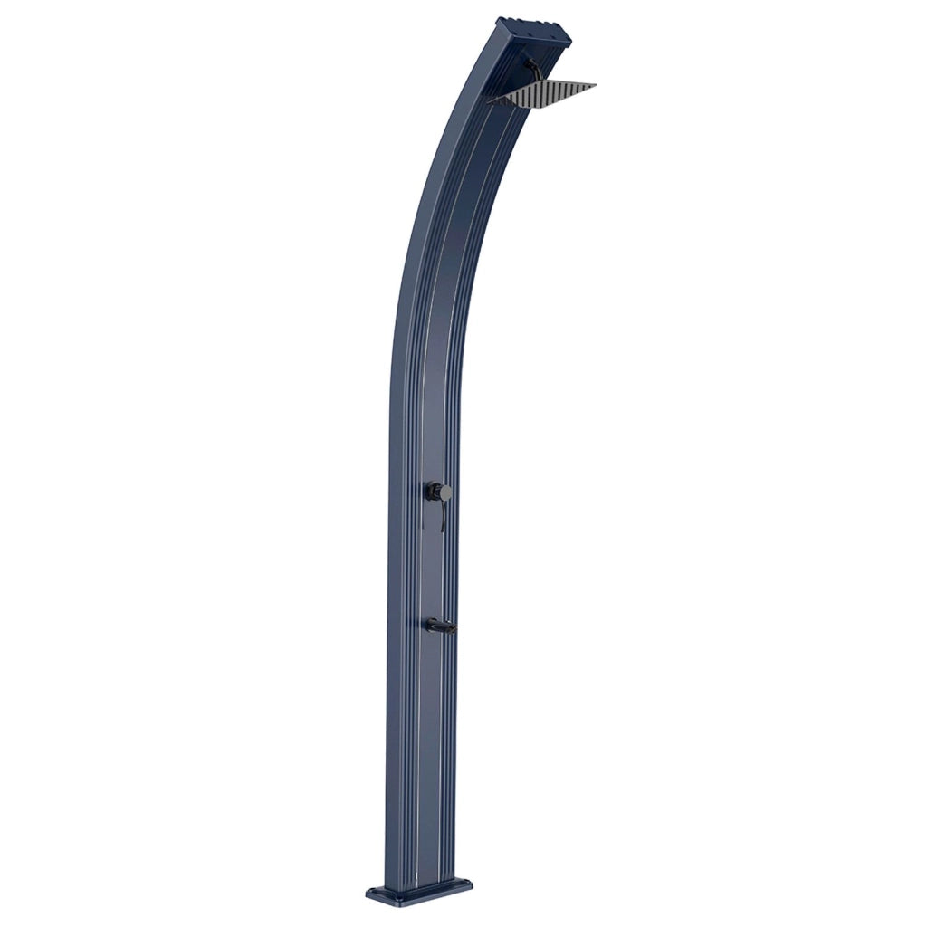 Starmatrix Doccia solare curva per piscina alluminio Grigio RAL9023 serbatoio 30 L soffione quadrato miscelatore rubinetto lavapiedi altezza 2254 cm SS0965-GREY