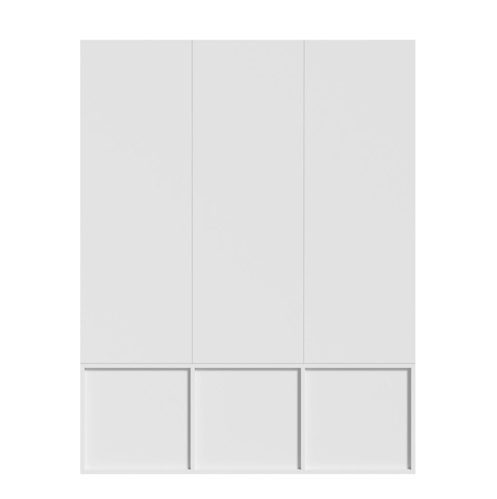 Set guardaroba 120.0x35.0x159.0 cm con specchio e 5 ganci in truciolato bianco