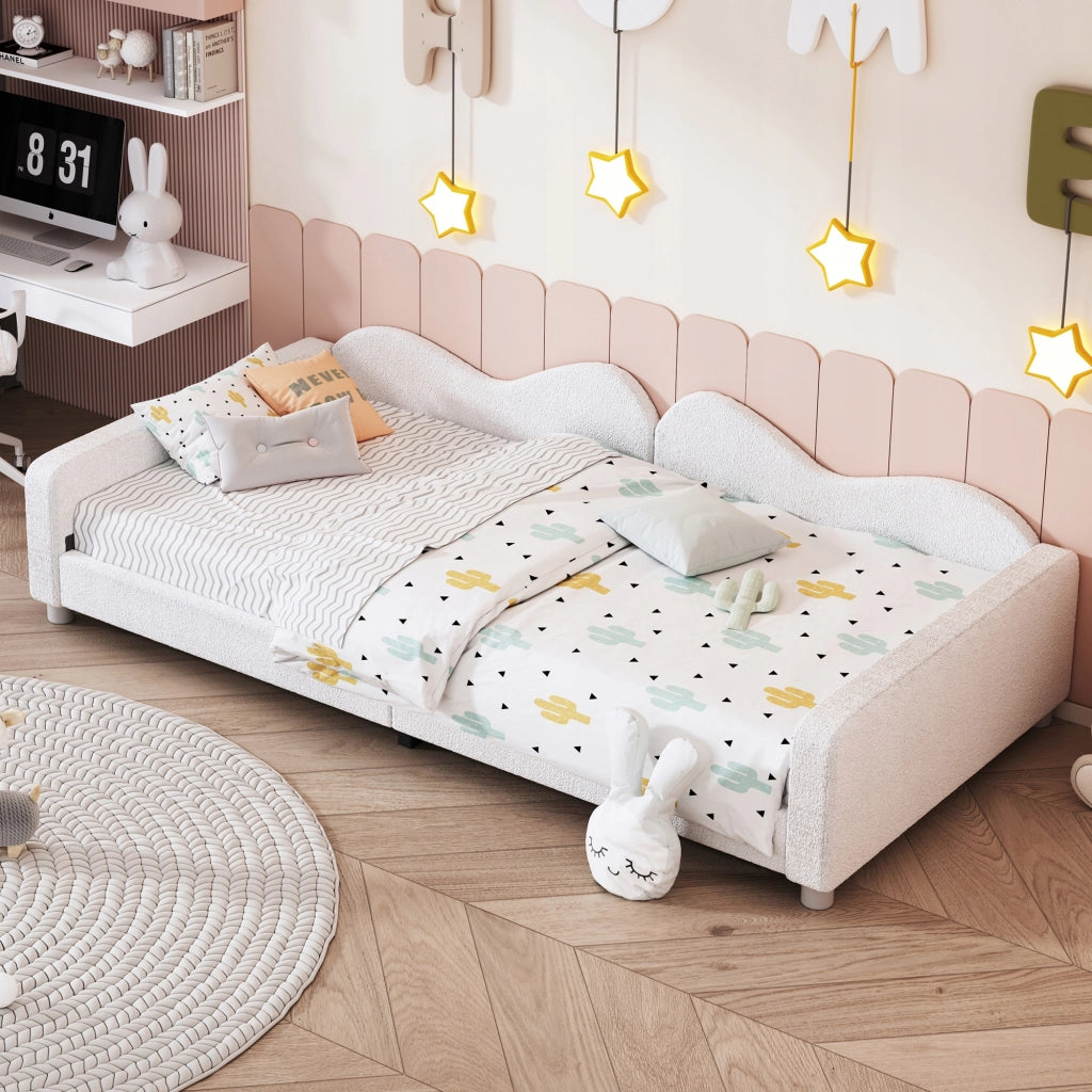 Letto per bambini 90x200 - Xylo - Peluche, bianco, senza materasso