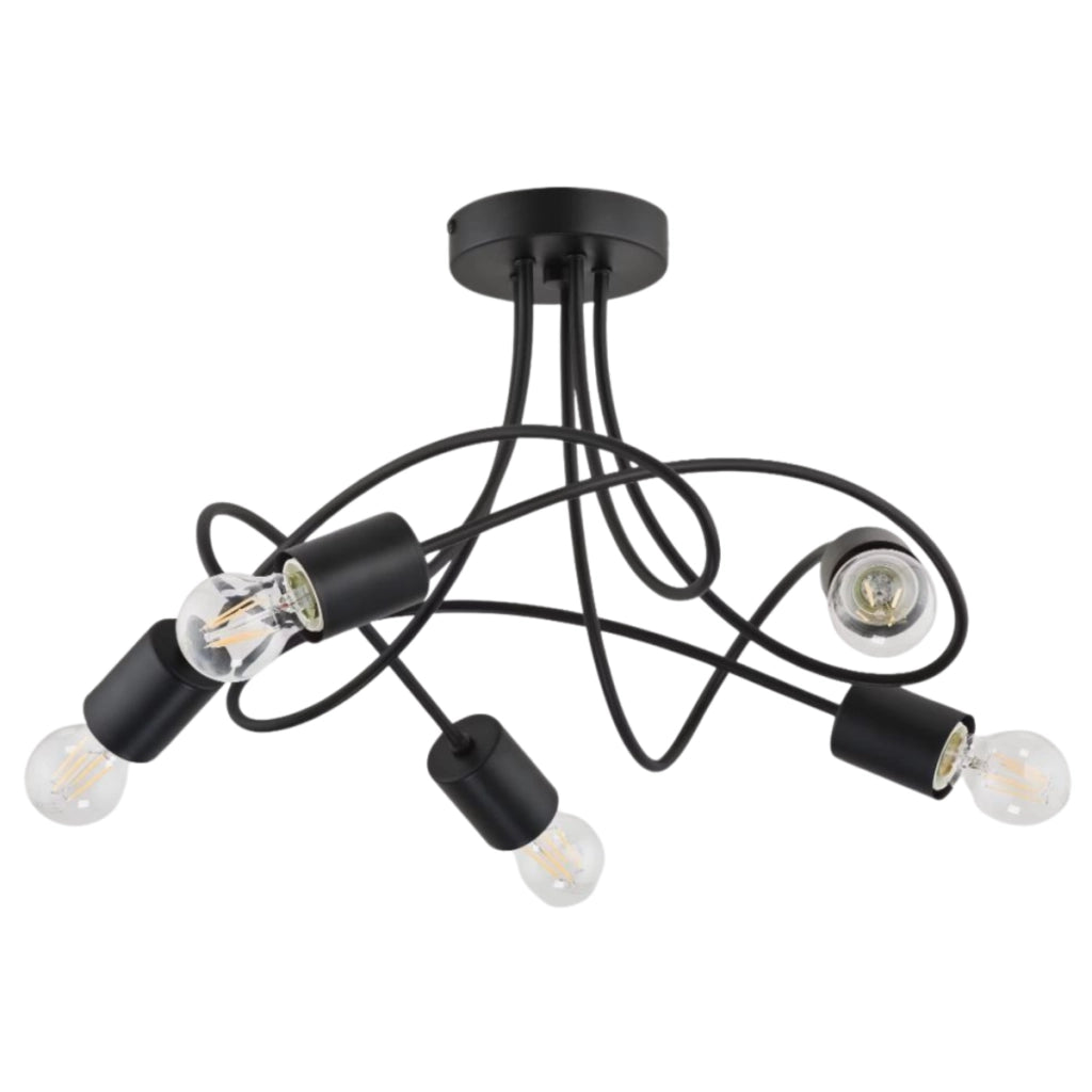 Lampadario Alfa Targo Nero in metallo 5xE27 60W 24075