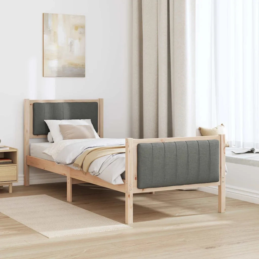 Struttura del Letto marrone e grigio scuro 80 x 200 cm